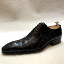 Men's Handmade Genuine Leather Dress Shoes Oxfords Business Office Lace-Up Derby Shoes