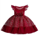 children's party dress Jacquard Lace Princess Girl formal communion dinner party dress
