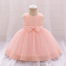 Toddler Girl Bow Princess Dress for Baby Tulle Summer Sleeveless Party Dresses Birthday Kids Clothing