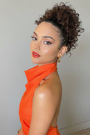 Messy Hair Bun Hair Piece Elastic Drawstring Loose Wave Large Curly Bun Short Ponytail Extension For Women