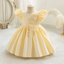 Baby Girl Princess Dress Infant Toddler Vintage Satin Party Birthday Frocks Baby Gowns