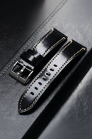 Leather Bracelet Black Soft Thickened Genuine Leather Watchband Men Soft Premium Straps