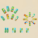 Press on Nails with Peacock Ballet False Nails with Glue Stripe Floral Nail Press on Acrylic Nail Tips