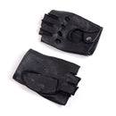 Men's Leather Wrist Button shrink Wrist Fingerless Half Finger Short Mittens Gloves
