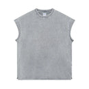 Spring Summer Men Tide Chic Ins Vest Salt-Washed Distressed Tank Top Frayed Edges