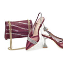 Bag Set Ladies Shoe with Matching Bag Set Rhinestone Designer Shoes Women Luxury Pumps