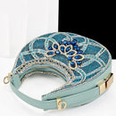 Queena Elegant Rhinestone Wedding Shoe and Bag Set Italian Inspired High Heels and Matching Handbag