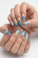 12grids Gold Metal Rivets Starfish Shell Coconut Tree Nail Rivets Studs Summer Ocean Beach Metallic Nail