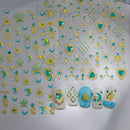 Blue Gem Star Sun Moon Bronzing Nail Art Sticker Metallic Bohemian Silver Love Totem Manicure Nail