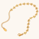Elegant blue enamel floral handmade chain Bracelets stainless steel women's jewelry
