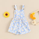Floral Children Girls Overall Casual Summer Daisy Kids Shorts Romper Jumpsuit for Newborn Toddler Clothes