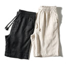 Men Shorts Pure Linen Casual Summer Trend Waist Loose Pants Thin Linen Men's Shorts