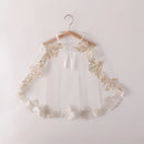 Girls Elegant Dresses Cape Golden Embroidery Child Ceremonial Party Frocks Baby Princess Gown 1-5 Years