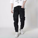 Cargo Pants Men Tactical Multi Pockets Trousers Spring Hip Hop Streetwear Pants Black