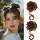 Bun Hair Piece Tousled with Tendrils Hair Bun Extensions Wavy Curly Hair for Women