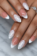 Shell Press on Nails Design Almond Tips Press on nails French Nails Short Almond Wearable Full Cover