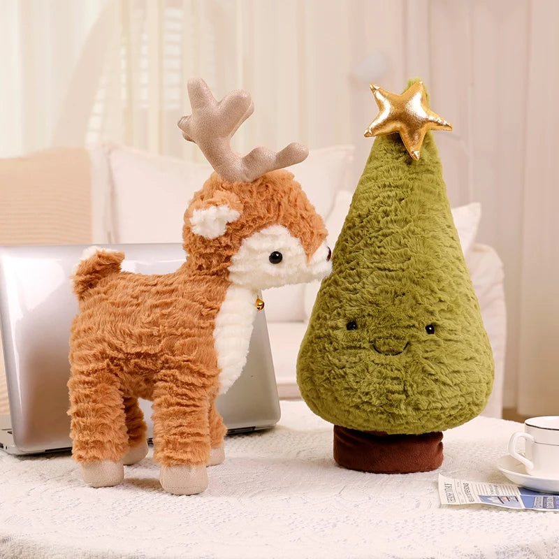 Christmas Tree Plush Toys Cute Plush Pillow Moose Deer Dolls Wishing Trees Stuffed for Christmas Dress Up