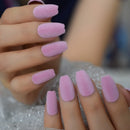 Lavendar Purple Velvet Ballerina Acrylic Artificial Nail Art Tips Designed Fingernails
