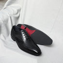 Handmade Real Leather Men Dress Shoes Black Pointy Toe Wingtip Brogue Oxfords Business Wedding Party Formal Shoes