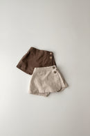 Baby Summer Clothes Cotton and Linen Baby Girl's Skirt Short Leisure Crotch Button Pants