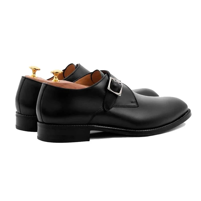 Black Monk Straps Men Shoes Designer Wedding Dress Genuine Leather Best Handmade Business Shoes for Man