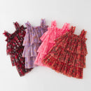 Sleeveless Children's Cake Dress Princess Girls Mesh Dance Dresses Birthday Baby Dress 1-7Y