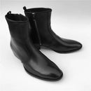 Men Real Picture Leather Chelsea style Slim Fit Zipper Boots