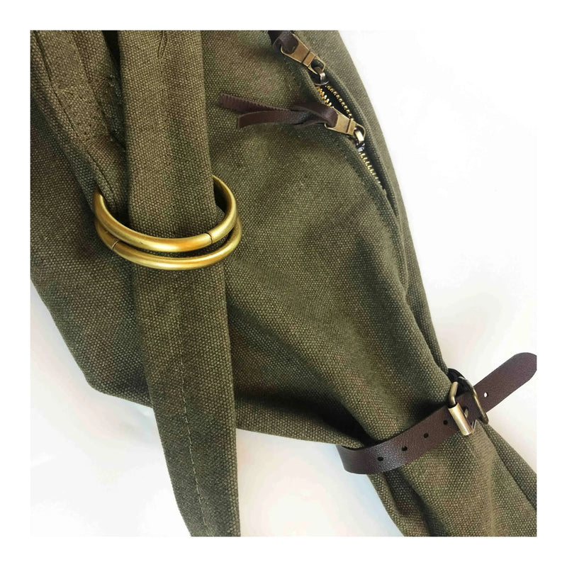 Bag Army Green Sun Tide Canvas Single Diagonal Span Leather