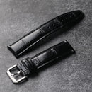 Handmade Strap 20MM 21MM 22MM Black Genuine Leather Soft Genuine Leather Strap for Mark Pilot Men's