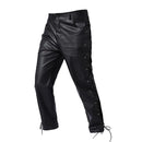 Pants Men's Biker Faux Leather Trousers Red Casual Pant
