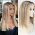 4x4” 13x4” Straight HD Lace Front Wig Human Hair Pre-Plucked 180 Density Glueless Short Wig Easy Wear-and-Go Natural Look
