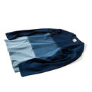 Spring and Summer Vintage Men's Indigo Blue Manual Embroidery Loose Long-sleeved T-shirt