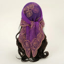 Embroidery Floral Headband Net Breathable Through Headscarf