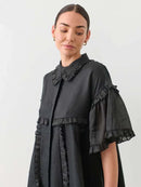 Women's Dress Elegant Ruffled Loose Dresses Casual New Straight Mini Dresses
