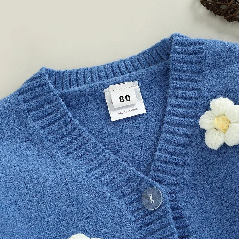 Autumn Toddler Girls Knitted Sweater Baby Cardigans Outwear Children Clothes Kids Girls Knitwear Jacket