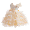 Elegant Teenager Princess Dress Bow Birthday Girl's Bridesmaid Dresses Sequin Costume