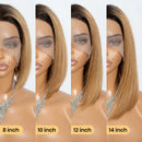 Blonde Short Straight Bob Middle Part T Lace Front Human Hair Wigs For Women Glueless Hair