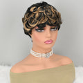 Mannequin head with styled hair and makeup on a plain background, Obroi