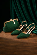 Elegant Green Ladies Shoulder Bag for Party Ladies Bag and High Heels