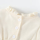 Spring Summer Solid Princess Baby Girl Skirt Style Bodysuit Toddler Infant Waffle One Piece Lace Party Outfit