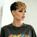 Pixie Cut Human Hair Wig Blonde Ombre Short Curly Soft Layer Hair Wig For Black Women All Daily Occasions