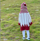 Girl's Christmas and New Year Red Jacquard Embroidered Sweater Hooded Knitted Sweater