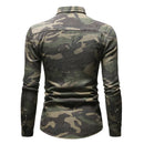 Men Denim Shirts Soft Lapel Camouflage Shirt Jacket Man Casual Slim Tops Shirt Male