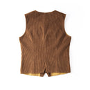 Brown corduroy waistcoat on a white background