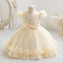 Appliques Baby Birthday Party Dress Beading Sequins Flower Girl Gown for Weddings Princess