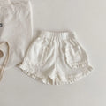 Girls Shorts Plaid Pants for Kids Summer Children Lace Shorts Toddler Casual Trousers Baby Clothing