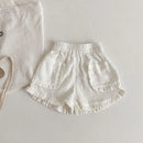 Girls Shorts Plaid Pants for Kids Summer Children Lace Shorts Toddler Casual Trousers Baby Clothing