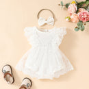 Summer Newborn Baby Girls Mesh Romper Dresses For Infant Solid Dress Toddler Girls Clothes