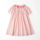 Floral Embroidery Smocked One-piece Dresses Baby Girls Casual Loose Clothes Summer Outfit Matching Kids Children Dress