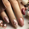 Nail Simple Love Design Mid-length Ballet Wearable Lines Square Press on Nails Art